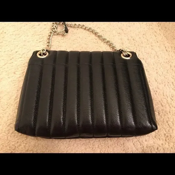 Kate Spade Coast Evangeline Black Leather Bag with Gold Chain Strap - Picture 8 of 8